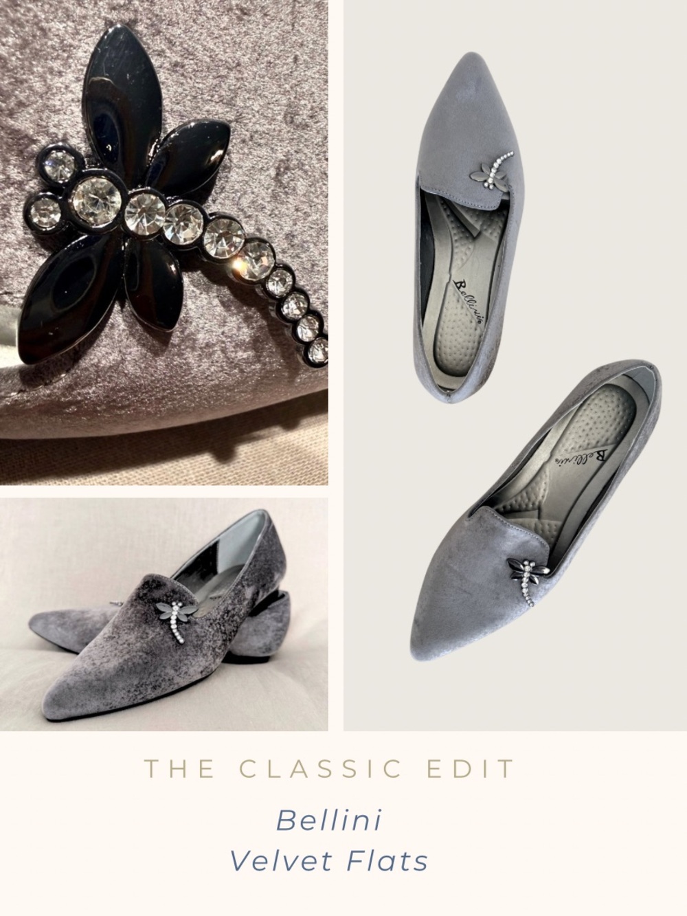 Bellini Grey Velvet Smoking Slippers |  Loafers | Flats | Slip-On Shoes | 8